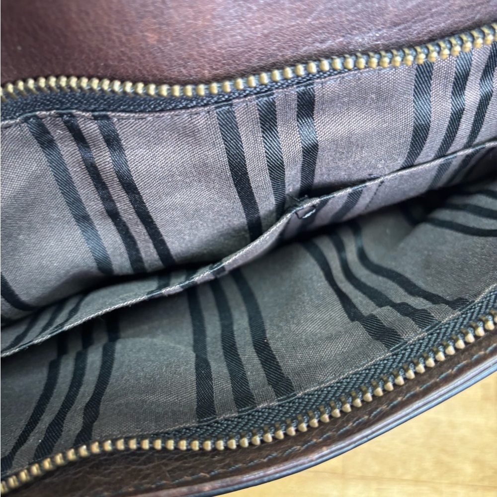 Frye Logan Zip Work Bag in Dark Brown Leather - Picture 6 of 14